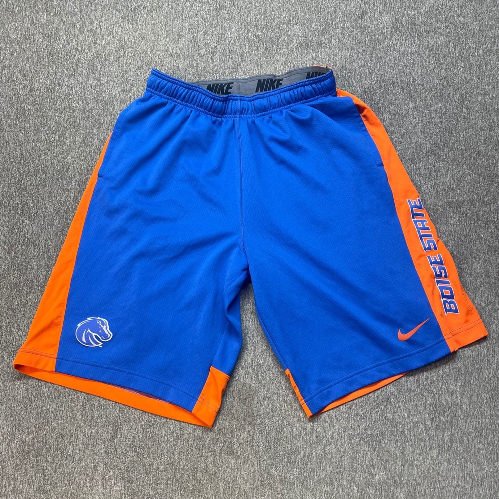 Nike Boise State Broncos Dri-FIT Shorts Blue Orange Mens Large NCAA Basketball